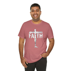 Faith Cross Prosthetic Leg T‑Shirt — Amputee Inspirational Christian Tee