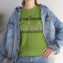 Tis The Season Skeletons Halloween - Graphic Unisex Heavy Cotton Tee