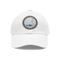 Hempstead Bay Sailing Club Leather Patch Dad Hat — Flying Scot Embroidered Round Patch