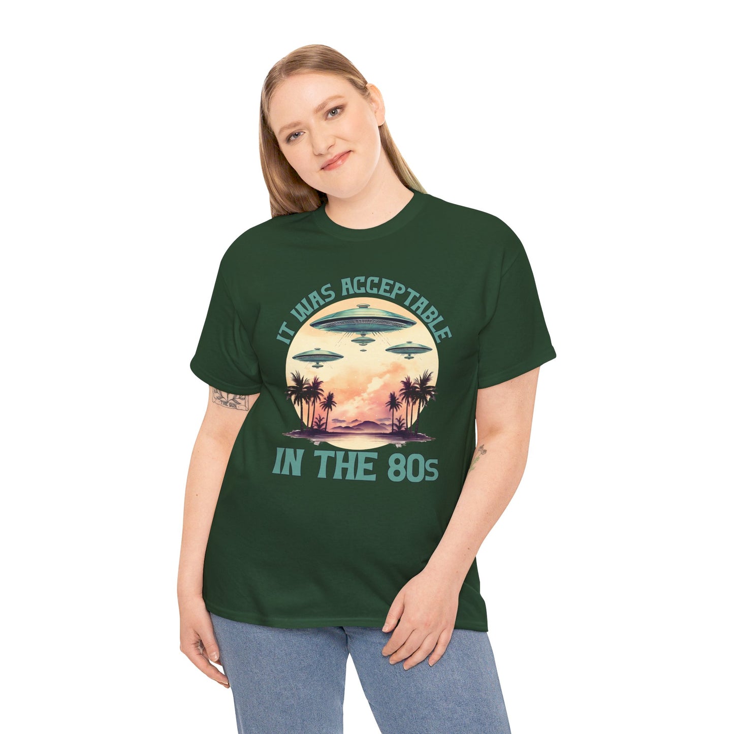 Funny 80s UFOs - Unisex Heavy Cotton Tee