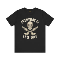 Fitness Tee | Leg Amputee Funny Skull, Everyday Leg Day Gym Shirt, Workout Top