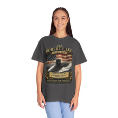 USS Robert E Lee SSBN 601 Submarine T-Shirt with a quote from its namesake