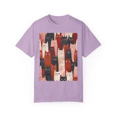 Cute Cat Print Unisex Garment-Dyed T-Shirt - Comfort Colors Soft Perfect for Animal Lovers and Casual Days