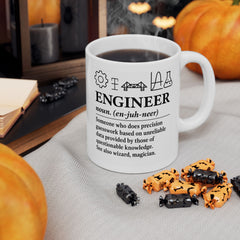 Engineer Definition Ceramic Mug — Funny STEM Gifts for Engineers (11oz, 15oz)