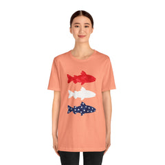 Patriotic Trout T-Shirt — Red White & Blue Fish Tee