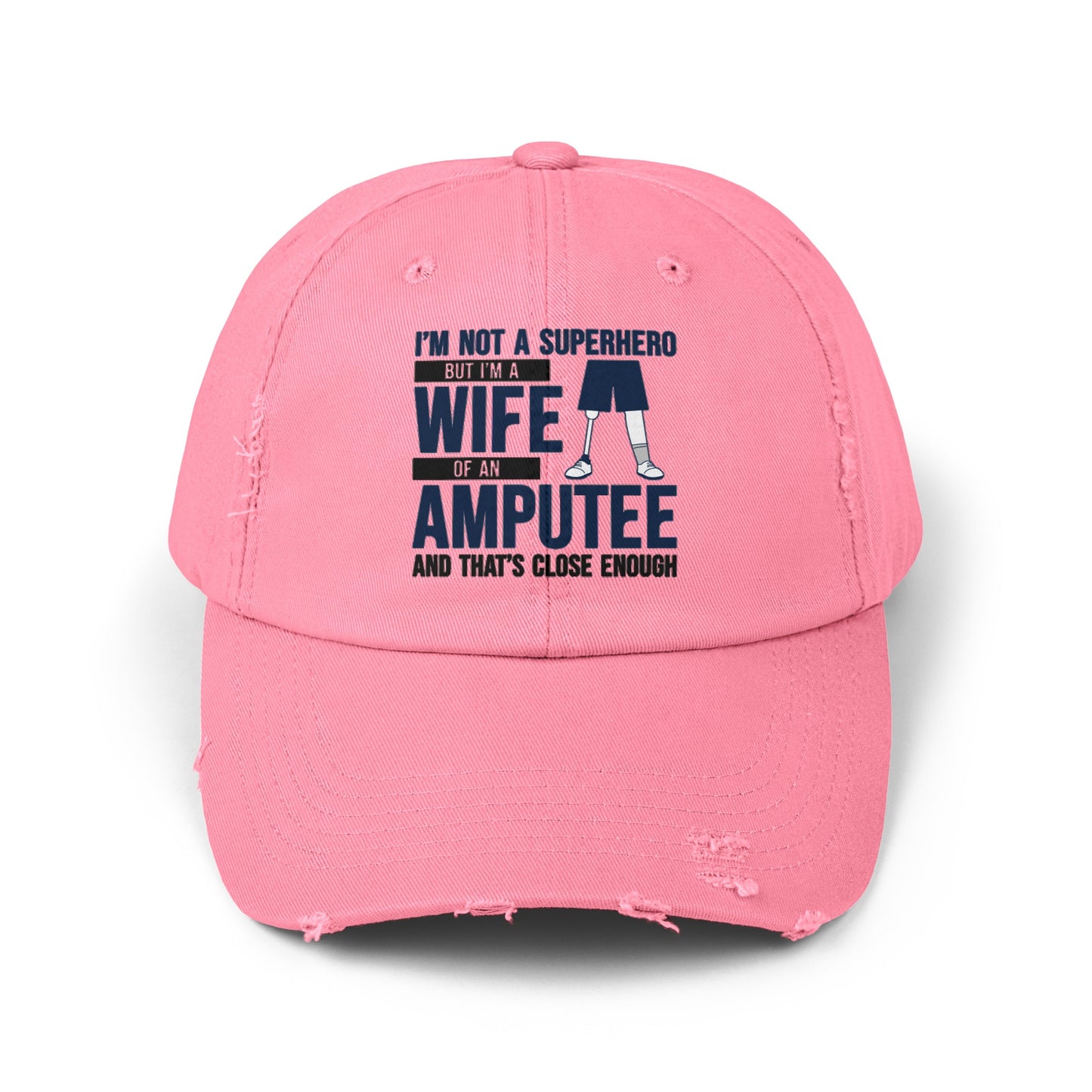 Amputee humor cap, Super Hero Wife Of An Amputee, distressed hat, funny amputee cap, amputee awareness gift, recovery encouragement gift