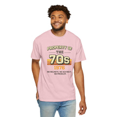 70s Retro Tee – "Property of the 70s 1976" Vintage Graphic T-Shirt