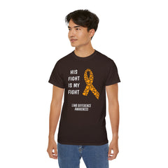 His Fight Is My Fight - Unisex Ultra Cotton Tee | Amputee, Leg Amputee, Arm Amputee, Limb Difference Awareness, Prosthetic User Gift,