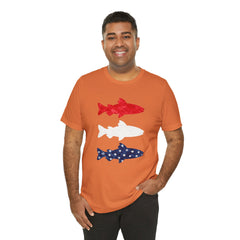Patriotic Trout T-Shirt — Red White & Blue Fish Tee