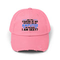 Funny SEXY Amputee cap, Are You Staring At Me, Limb Loss Awareness, distressed unisex graphic hat, amputee gift, recovery encouragement gift