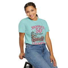 Bhavna Personalized 50th Birthday Girls Trip Savannah, Georgia T-Shirt