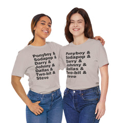 The Outsiders Shirt, Greasers Characters Shirt, Unisex Jersey Short Sleeve Tee