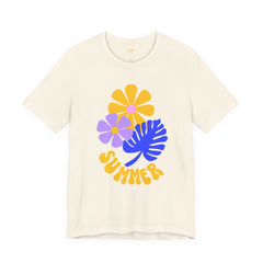Summer Floral Tee — Retro Flowers & Monstera Design