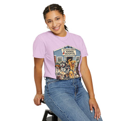 Pitbull Added "Who Let the Dogs Out?" Baldwin Harbor Animal Hospital Cute Vet Clinic T Shirt