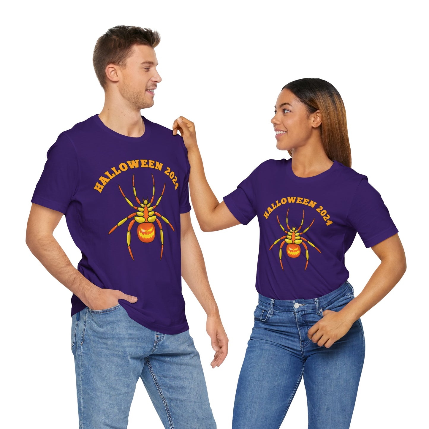 Halloween 2024 Pumpkin Spider - Graphic Unisex Jersey Short Sleeve Tee