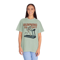 Funny Skeleton Running T-Shirt, Gift for Fitness Lovers, Halloween Tee, Gym Humor Shirt, Quirky Workout Apparel