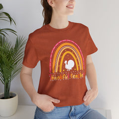 Thankful Teacher T‑Shirt – Retro Rainbow Turkey Teacher Appreciation Tee