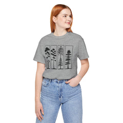 Nature-Inspired Unisex Jersey Tee, Tree Graphic T-Shirt, Eco-Friendly Fashion, Gift for Nature Lovers, Casual Wear, Outdoor Adventure
