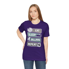 Eat Sleep Billard Repeat - Graphic Unisex Jersey Short Sleeve Tee
