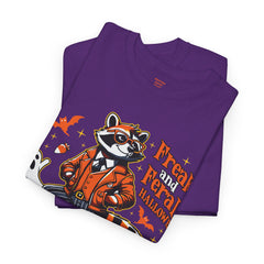 Freaky And Feral Halloween Raccoon! Graphic Unisex Heavy Cotton Tee