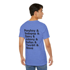 The Outsiders Shirt, Front and Back Images, Greasers Characters Shirt, Unisex Jersey Short Sleeve Tee