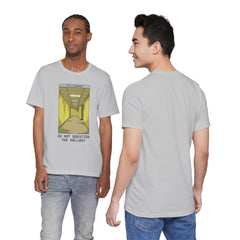 Do Not Question The Hallway T-Shirt — Retro Yellow Corridor Graphic Tee