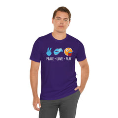 PEACE LOVE play BILLARD - Graphic Unisex Jersey Short Sleeve Tee