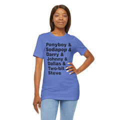 The Outsiders Shirt, Greasers Characters Shirt, Unisex Jersey Short Sleeve Tee