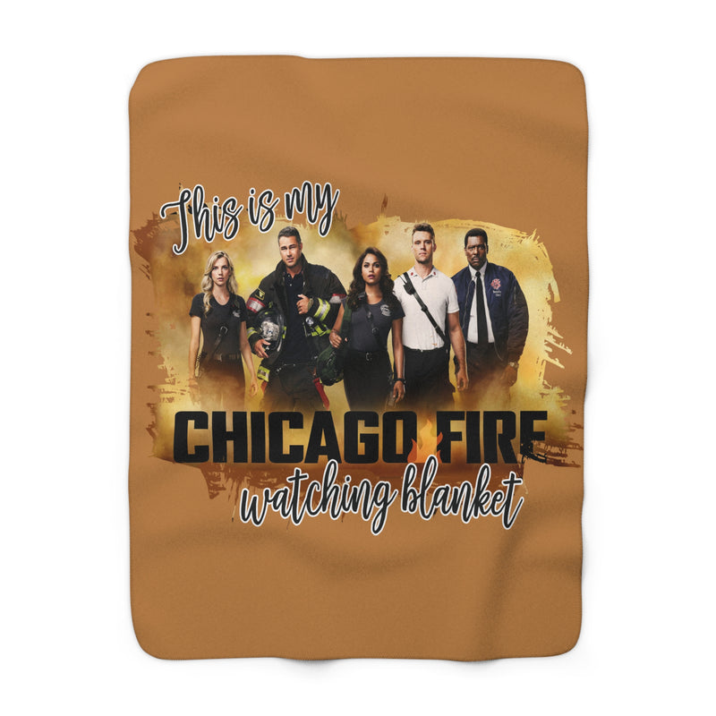 Chicago Fire Watching Sherpa Blanket