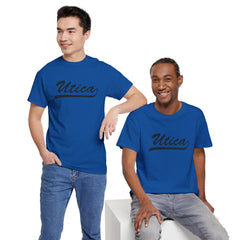 Utica Unisex Heavy Cotton Tee - Retro Dunder Mifflin Design for Nostalgic Fans