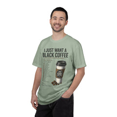 I Just Want a Black Coffee T-Shirt — Funny Barista List Graphic Tee for Coffee Lovers