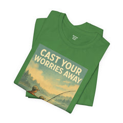 Relaxing Fishing Tee - Cast Your Worries Away, Unisex Casual Shirt, Perfect Gift for Dad, Outdoor Lovers, Fishing Trips, Summer Vibes