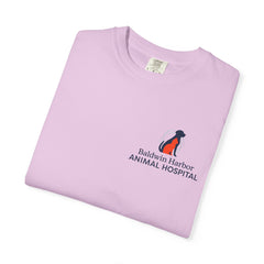Front Logo Back Graphic Baldwin Harbor Animal Hospital "Who Let the Dogs Out?" Graphic Tee