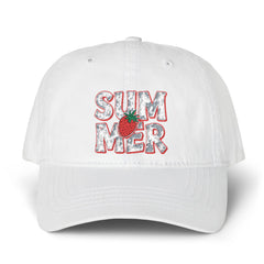 Women's SUMMER STRAWBERRY Pigment-Dyed Cap with Fashion Undervisor (Embroidery)
