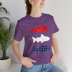 Patriotic Trout T-Shirt — Red White & Blue Fish Tee