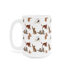 Playful Pets Ceramic Mug - Cute Cat and Dog Design for Animal Lovers