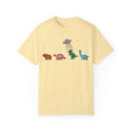 Dinosaur UFO Retro Unisex Garment-Dyed T-shirt