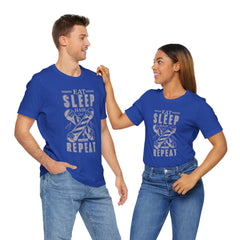 Hair Enthusiast Tee, Eat Sleep Hair Repeat Shirt, Funny Barber Gift, Unisex Jersey Tee, Casual Everyday Apparel, Salon Worker Top