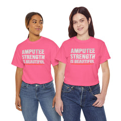 Unisex Heavy Cotton Tee - 'Amputee Strength is Beautiful' Statement Tee
