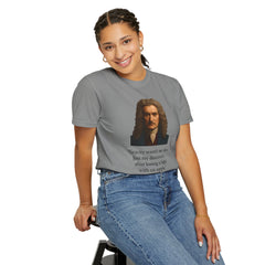 Isaac Newton Quote T-Shirt — "Gravity wasn't my idea" Scientific Humor Tee