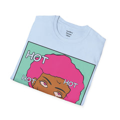 HOT Pink Cotton Candy Haired Pop Art Lady Unisex Softstyle T-Shirt