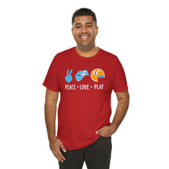 PEACE LOVE play BILLARD - Graphic Unisex Jersey Short Sleeve Tee