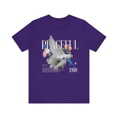 Peaceful Flowers With Dove Unisex Tee