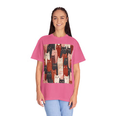 Cute Cat Print Unisex Garment-Dyed T-Shirt - Comfort Colors Soft Perfect for Animal Lovers and Casual Days