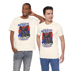 Personalized With Your Dogs Image and Name Patriotic Unisex Jersey Short Sleeve Tee