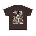 Feral Girl Halloween Raccoon! Graphic Unisex Heavy Cotton Tee