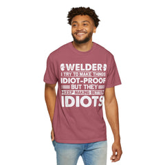 Fun Welder T-Shirt - 'Idiot-Proof' Design for Welding Enthusiasts