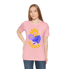 Summer Floral Tee — Retro Flowers & Monstera Design