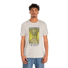 Do Not Question The Hallway T-Shirt — Retro Yellow Corridor Graphic Tee