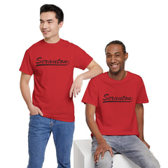 Scranton Unisex Heavy Cotton Tee - Retro Dunder Mifflin Design for Nostalgic Fans
